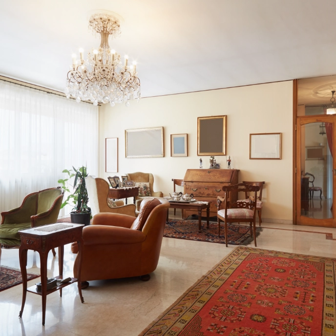 A tidy living room in a rental property